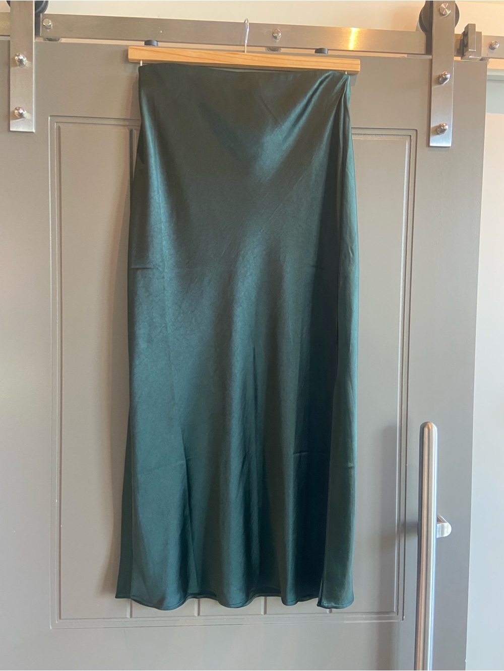Madewell Emerald Green Satin Maxi Skirt